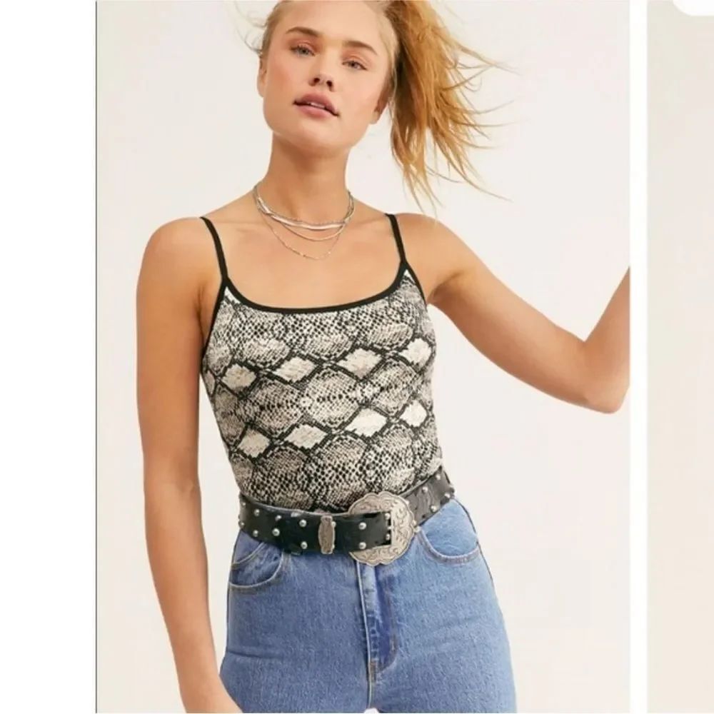 FREE PEOPLE | INTIMATELY Snake Print Thong Style Bodysuit Women’s Size Medium